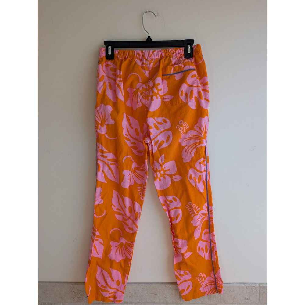 Sleepy Jones NWOT Marina Aloha Pajama Set Orange Pink Tropical Floral Cotton S - Picture 10 of 11